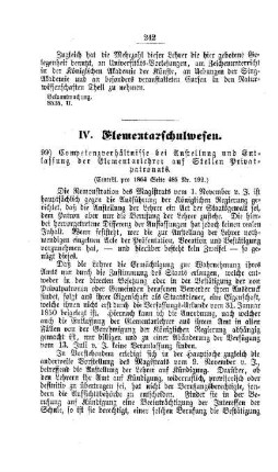 Competenzverhältnisse bei Anstellung und Entlassung der Elementarlehrer auf Stellen Privatpatronats : [IV. Elementarschulwesen]