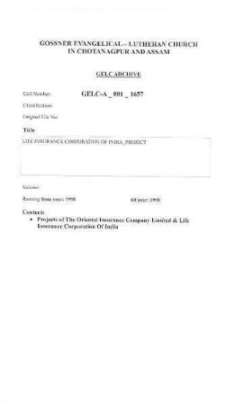 LIFE INSURANCE CORPORATION OF INDIA PROJECT