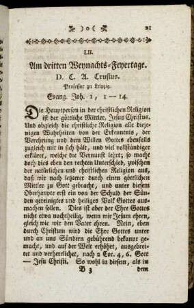 LII. Am dritten Weynachts-Feyertage. Evang. Joh.1, 1-14.