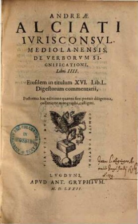 De verborum significatione : libri IIII