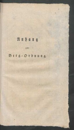 Anhang zur Berg-Ordnung