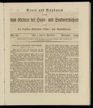 Nro. 29. (Nr. 7. des II. Bandes.) November 1825.
