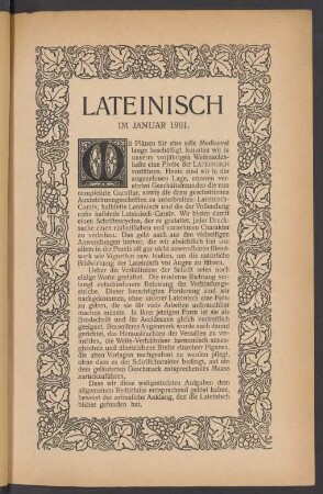 Lateinisch im Januar 1901 : [Schriftprobe]