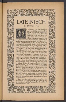 Lateinisch im Januar 1901 : [Schriftprobe]