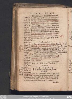 De Auctoritate tutorum. Titulus XXI.
