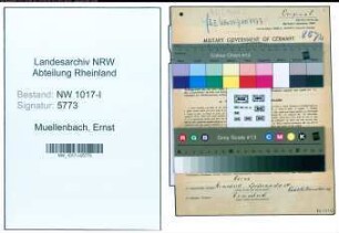 Entnazifizierung Ernst Muellenbach , geb. 06.05.1870 (Kaufmann)