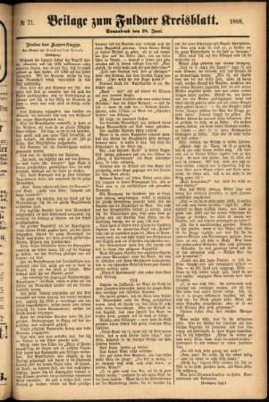 Zweite Ausgabe vom Samstag, den 18. Juni 1898.