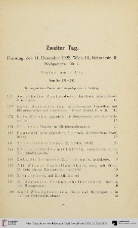 Zweiter Tag: Dienstag, den 11. Dezember 1928 (Nr. 171-357)