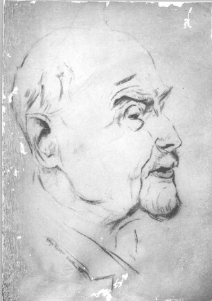 Karl Söhle. Kohlezeichnung (vor 1947; E. Richter). Dresden-Striesen, Borsbergstraße 11, Atelier der Künstlerin