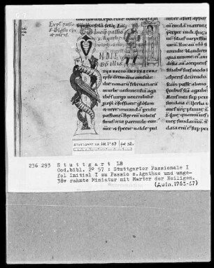 Stuttgarter Passionale — Pars hiemalis (erster Band) — Marter der heiligen Agathe, Folio 38verso
