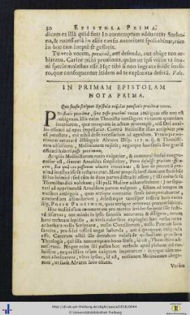 In primam epistolam nota.