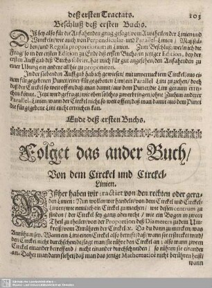 Folget das ander Buch/ Von dem Circkel und Circkel-Linien.