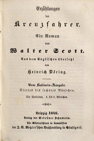Erzählungen der Kreuzfahrer : Ein Roman ..., 4/6. Die Verlobten