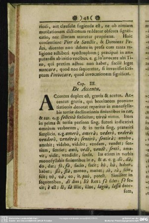 Cap. III. De Accentu
