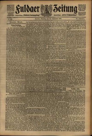 Zweite Ausgabe vom Samstag, den 26. September 1908.