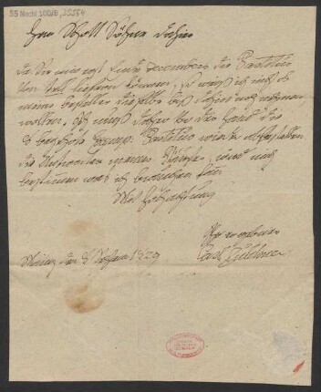 Brief an B. Schott's Söhne : 08.09.1829