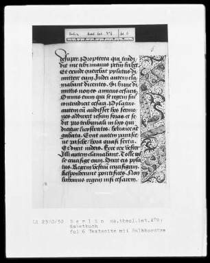 Gebetbuch — Halbbordüre, Folio 6recto