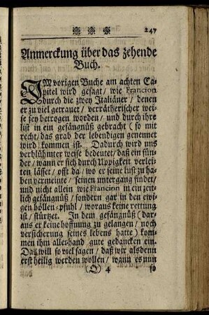 Anmerckung über das zehende Buch.