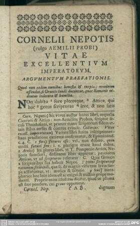 Argumentum Praefationis