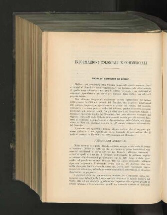 Informazioni Coloniali E Commerciali.