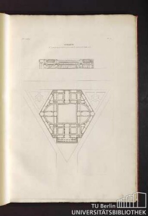 2eme. Cahier. Pl. 1. College 2eme grand prix proposé par l'academie en 1780 et remporté par Mr Durand.