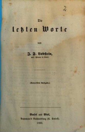 Die letzten Worte