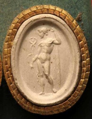 Mercurius (Hermes), stehend, zeigt mit der Linken auf seinen Kopf (Daktyliothek, Supplement)