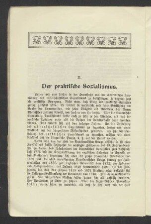 II. Der praktische Sozialismus