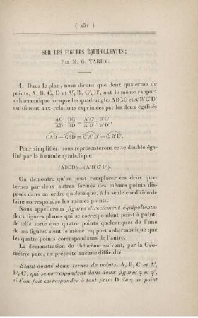 Sur les figures équipollentes.