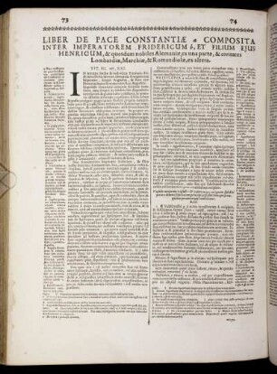 Liber De Pace Constantiæ Composita Inter Imperatorem Fridericum, Et Filium Ejus Henricum [...]