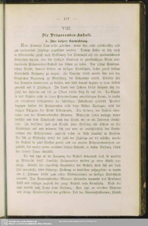 VIII. Die Präparanden-Anstalt