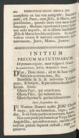 Initium Precum Matutinarum.