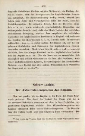 Siebenter Abschnitt. Der Akkumulationsprocess des Kapitals.