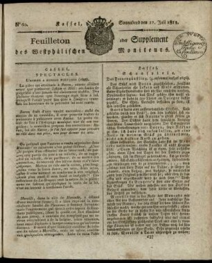 No. 60, Sonnabend den 27. Juli 1811