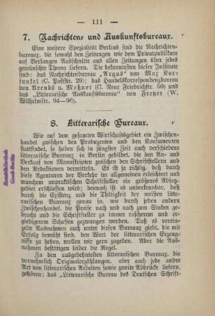 8. Litterarische Bureaux