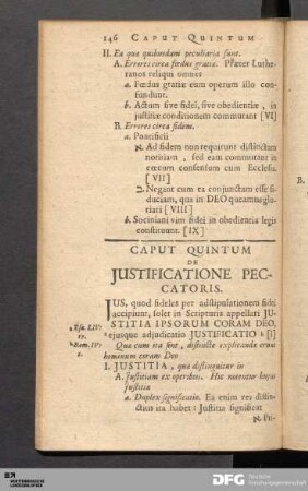 Caput Quintum De Justificatione Peccatoris.