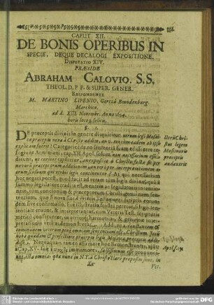 Caput XII. De Bonis Operibus In Specie, Deque Decalogi Expositione