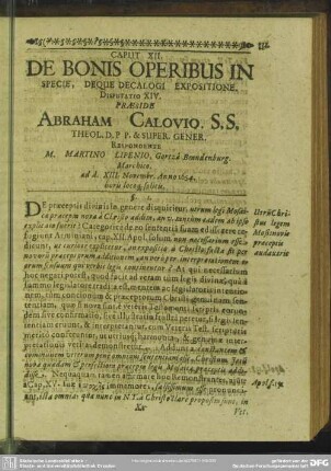 Caput XII. De Bonis Operibus In Specie, Deque Decalogi Expositione