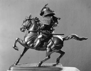 Reiterfigur des Saigi Takamoi (Samurai) als Zinnfigur