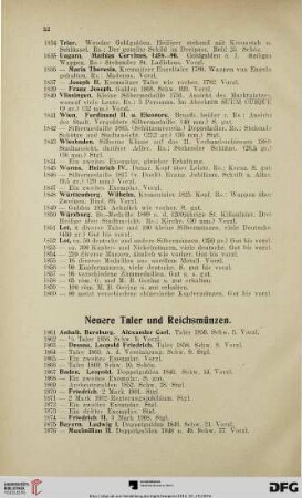 Neuere Taler und Reichsmünzen (Nr. 1861-1983)
