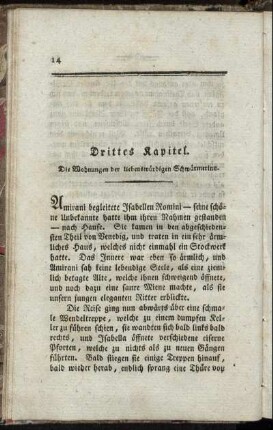 Drittes Kapitel. Die Wohnungen der liebenswürdigen Schwärmerinn.