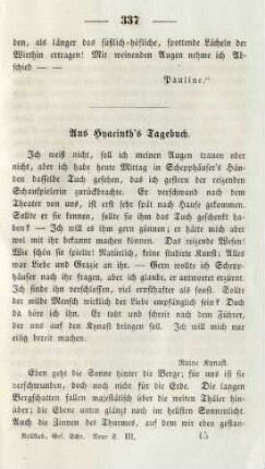Aus Hyacinth's Tagebuch