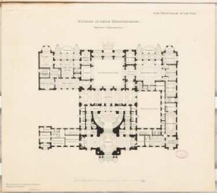 Vereinshaus der Berliner Künstler Schinkelwettbewerb 1880: Grundriss Erdgeschoss; Maßstabsleiste
