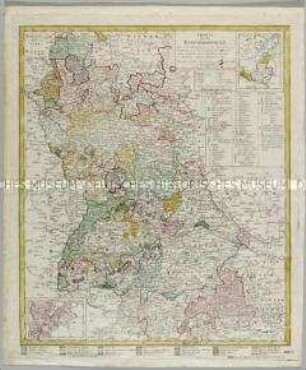 Charte über die Entschädigungen der durch Abtretung des linken Rheinufers an Frankreich, an Land und Leuten beschädigten deutschen Erbfürsten. Mit zwei Nebenkarten: (Norddeutschland); (Trentino-Südtirol)
