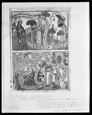 Canticum Canticorum (Allegorische Übertragung des Hohenliedes) — Zwei Szenen zum Hohenlied, Folio 4 recto