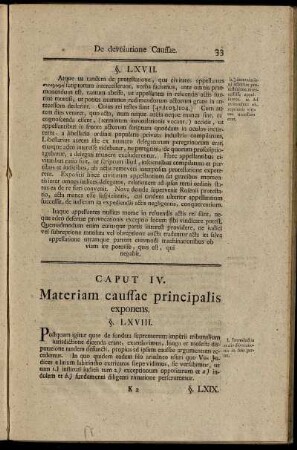 Caput IV. Materiam caussae principalis exponens.