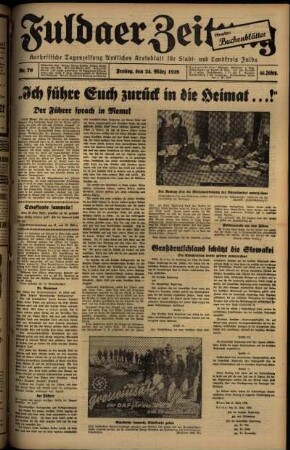Ausgabe vom Freitag, den 24. März 1939.