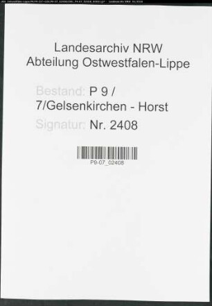 Sterberegister Standesamt Gelsenkirchen-Horst