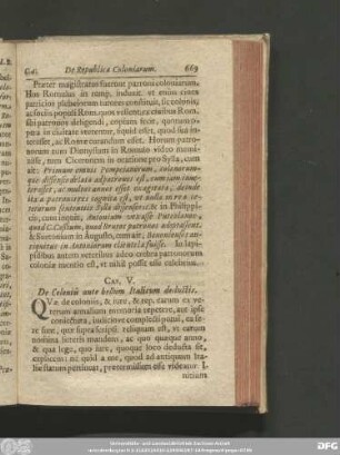 Cap. V. De Coloniis ante bellum Italicum deductis.