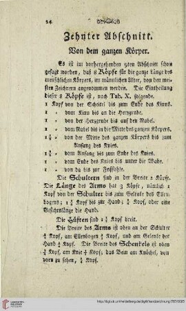 Zehnter Abschnitt: Von dem ganzen Körper